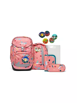 ERGOBAG | Set de mochila escolar de 6 piezas PACK BlütenzauBär | koralle